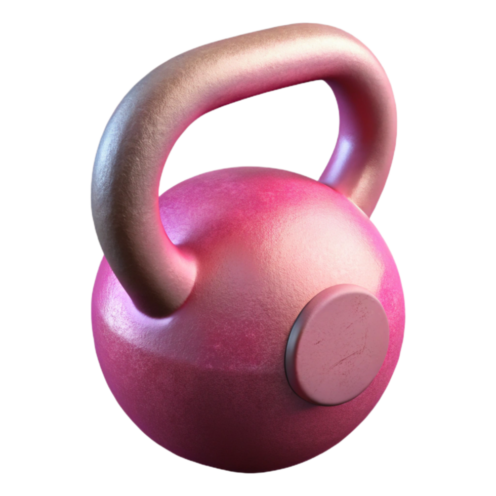beautiful rustic Pink Kettlebell Angled View Cutout professional png