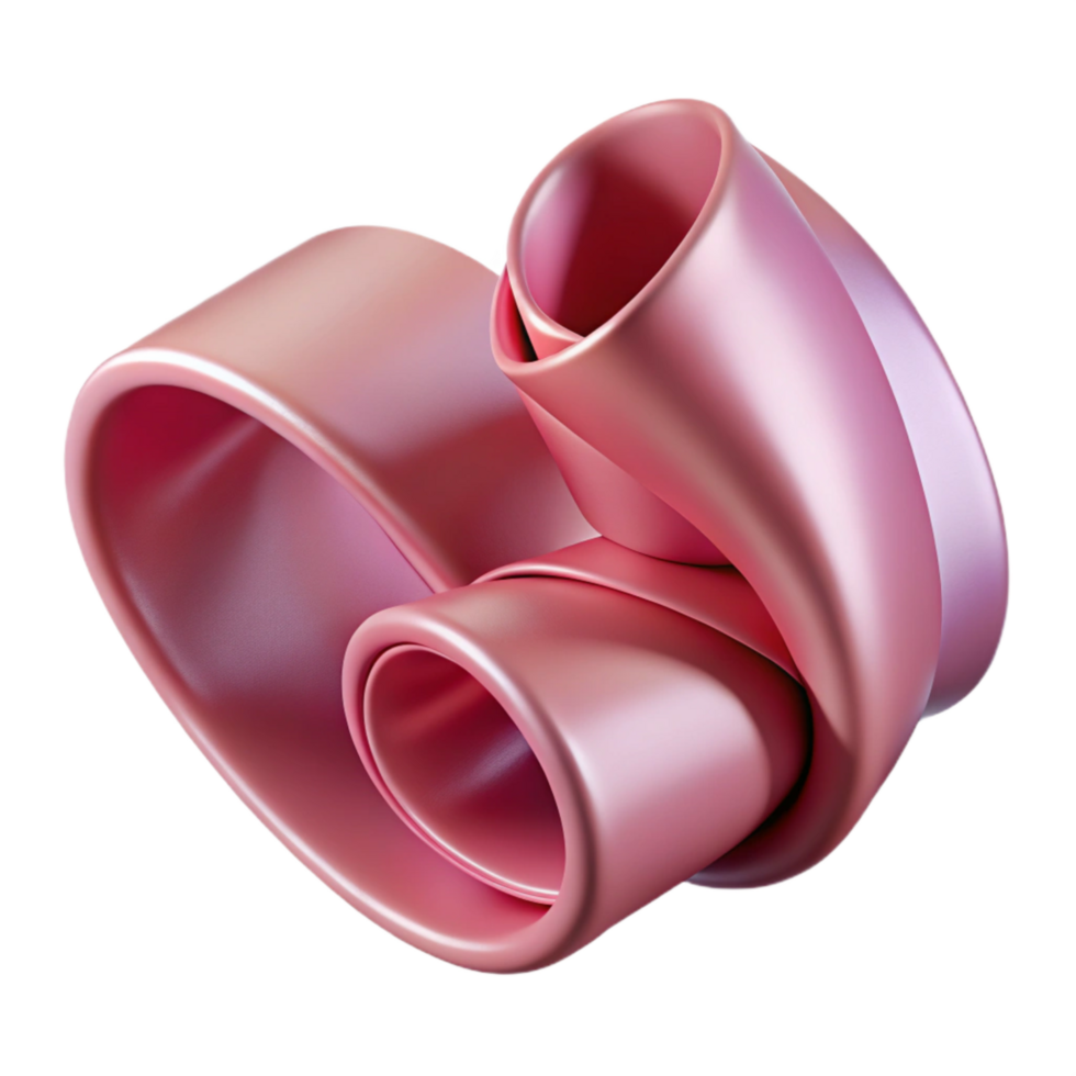 wonderful abstract Pink Satin Ribbon Curled Element high quality png