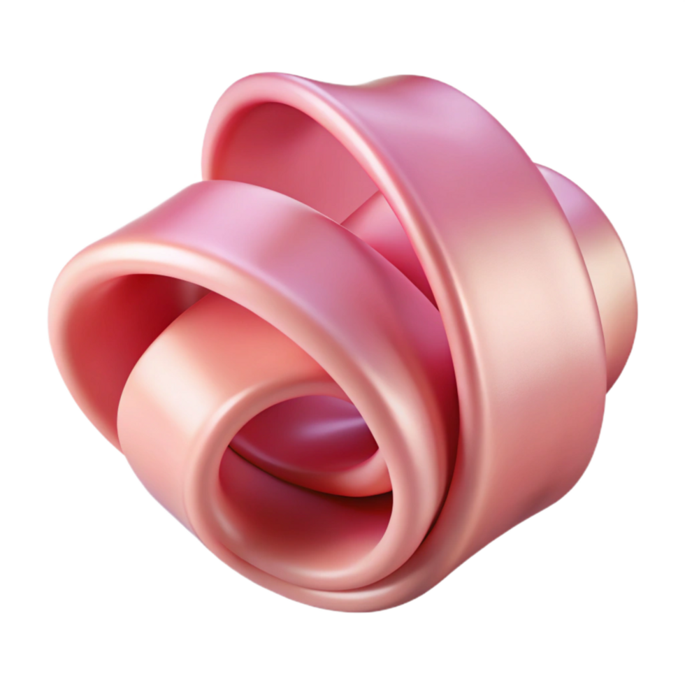 serene rustic Pink Satin Ribbon Curled Element png