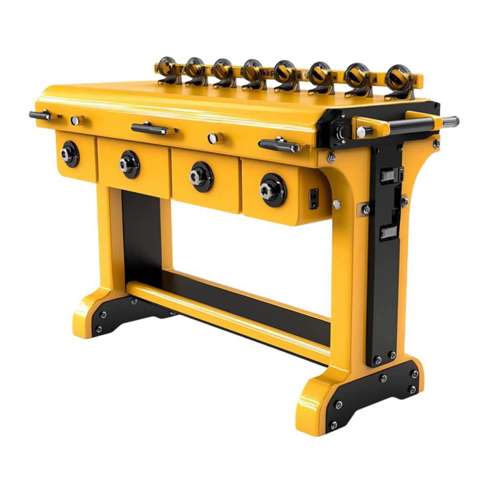 Professional yellow industrial machine metal rollers a frame png