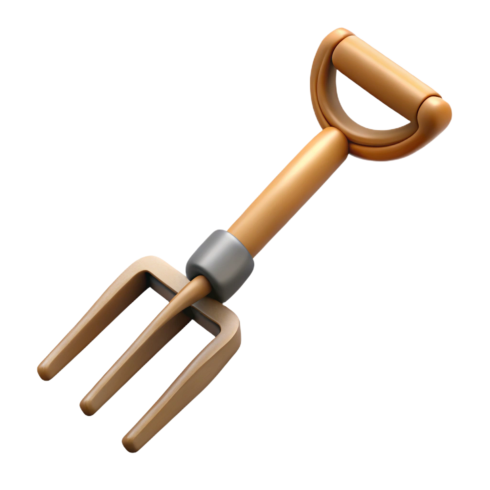 beautiful creative Pitchfork Cutout with Wooden Handle Transparent Background professional png