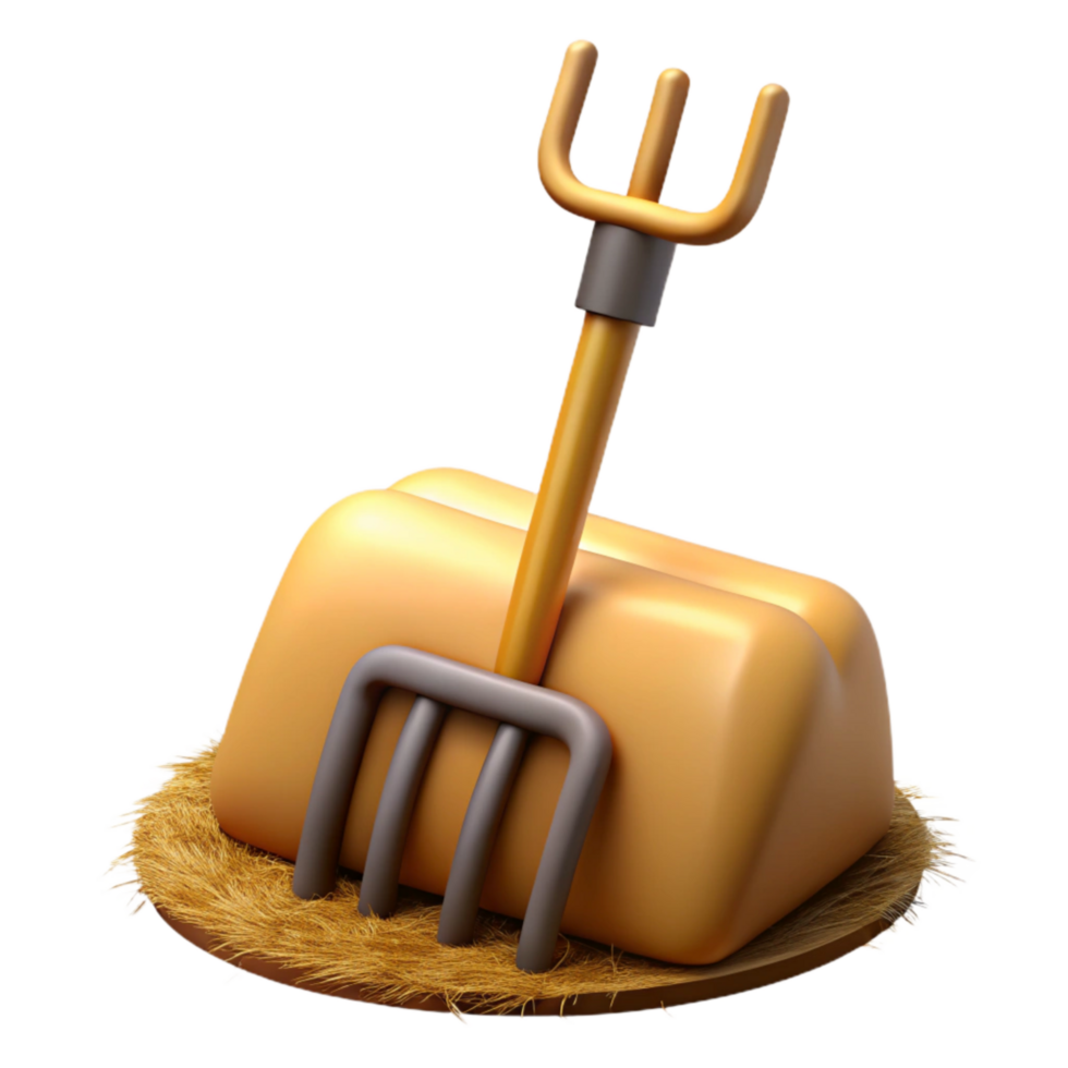 extraordinary traditional Pitchfork Leaning Against Hay Bale professional png