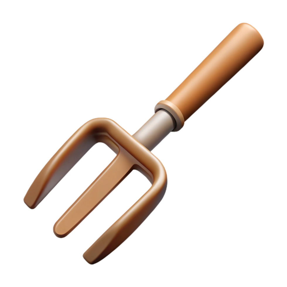 stunning creative Pitchfork Cutout with Wooden Handle Transparent Background premium png