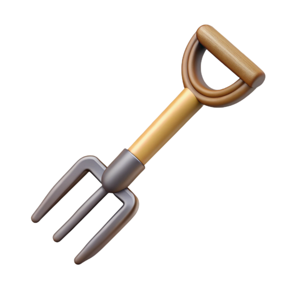 vibrant traditional Pitchfork Transparent with Wooden Handle high quality png