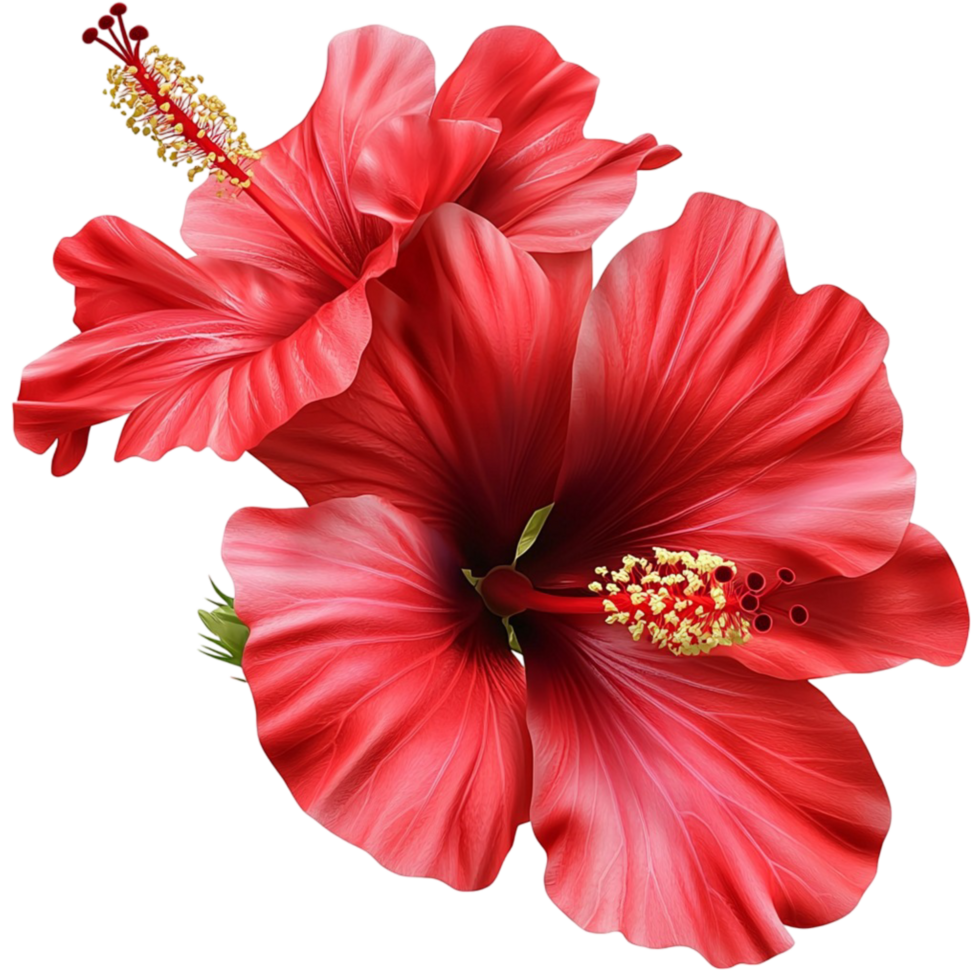 Stunning red hibiscus flower in full bloom png