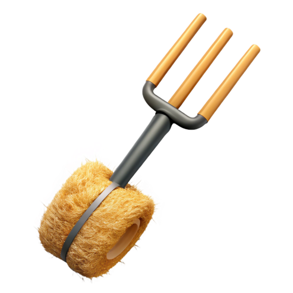 elegant creative Pitchfork with Hay Element exclusive png