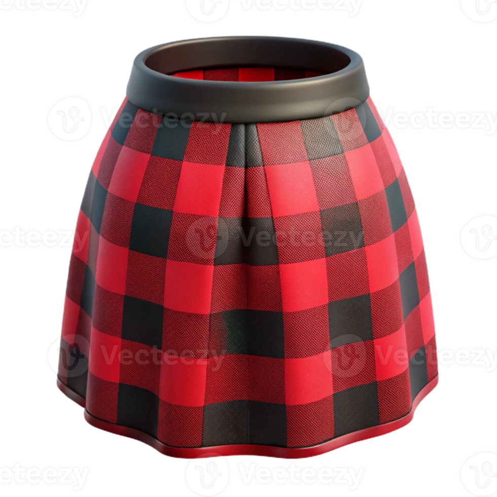 impressive contemporary Plaid Skirt Red and Black Isolated original png