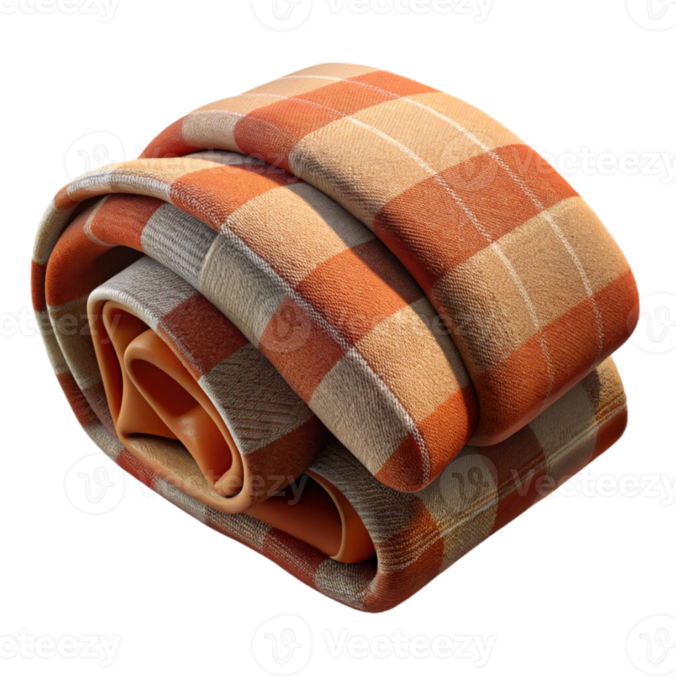 serene rustic Plaid Wool Blanket Folded Cutout Transparent Background authentic png