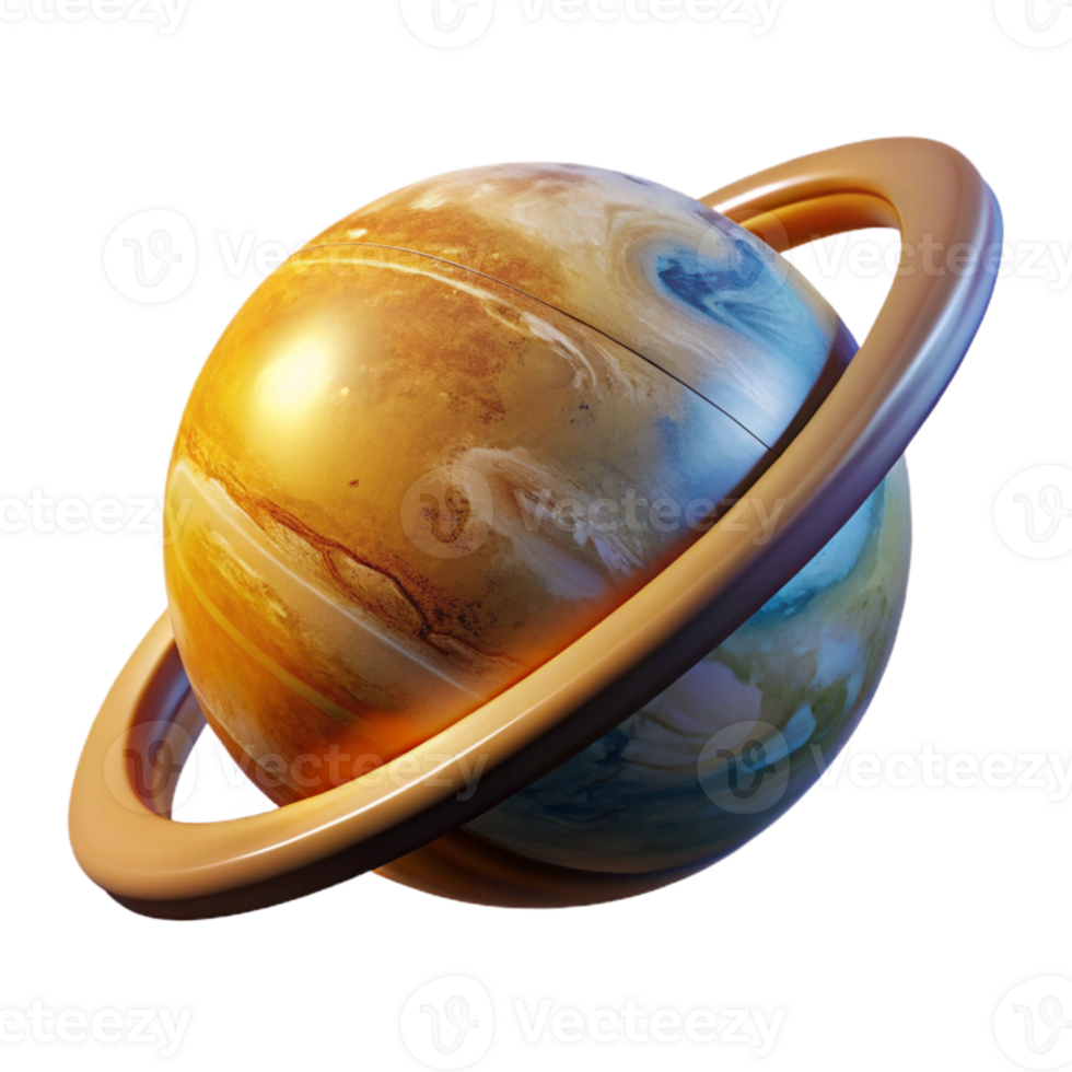 beautiful traditional Planet Rings Backlit by Sun Glowing Light Cutout Graphic detailed png