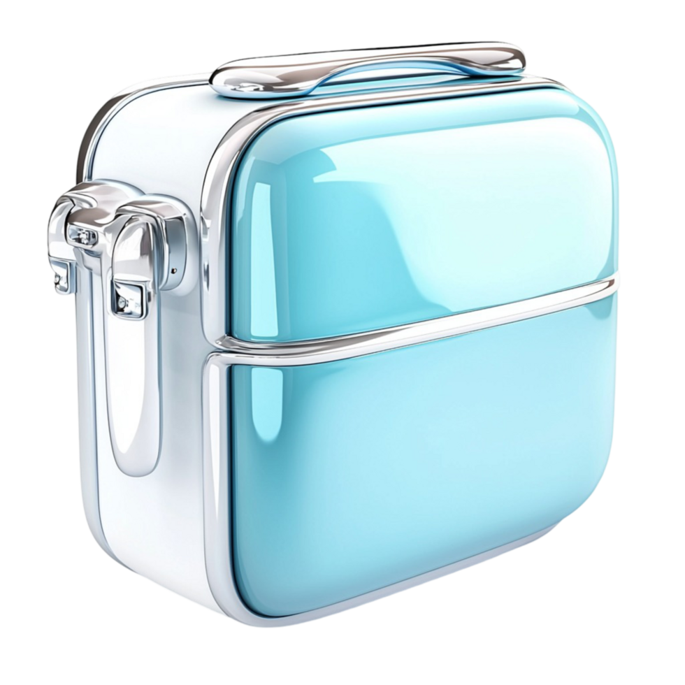 blue lunchbox a secure silver latch png