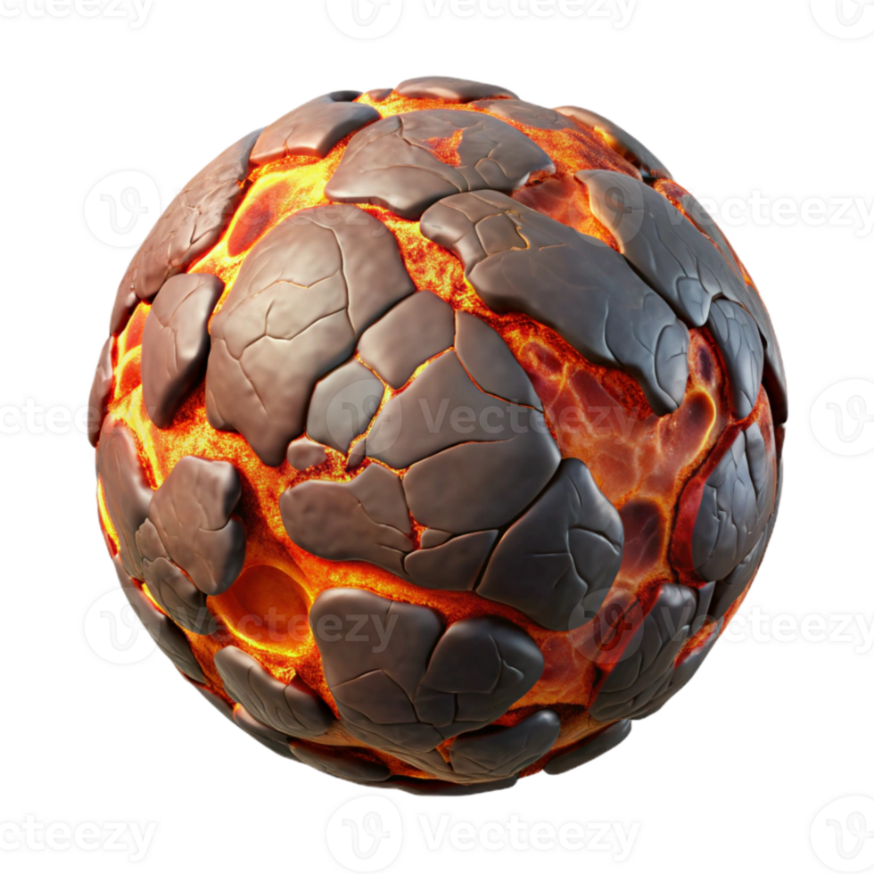 impressive rustic Planet Surface with Lava Flows with Molten Rock premium png
