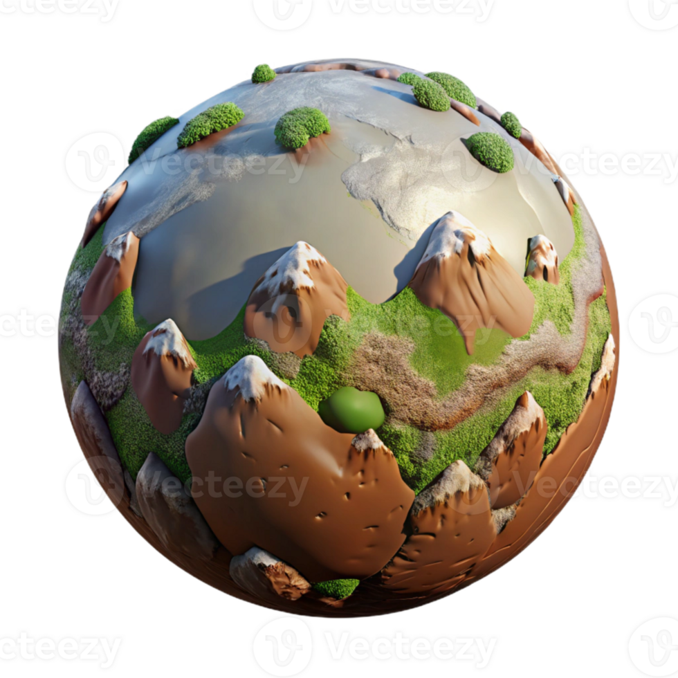 wonderful abstract Planet Surface with Mountains with Realistic Terrain original png
