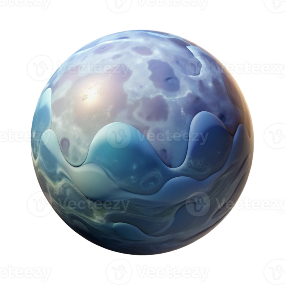 vibrant rustic Planet with Atmosphere Top View Transparent Element detailed png