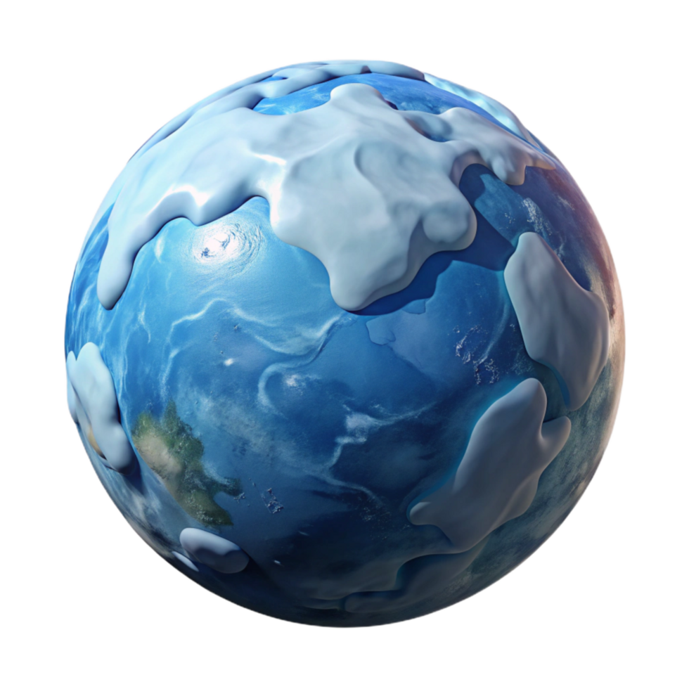 stunning rustic Planet with Ice Caps and Oceans Transparent Background exclusive png
