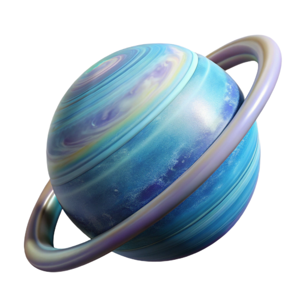 wonderful modern Planet with Rings Side View Transparent Element high quality png