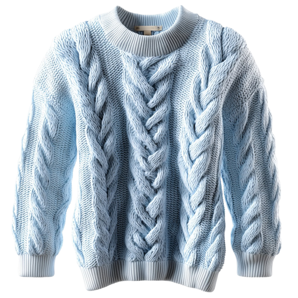 Cozy knitted blue sweater a textured pattern png