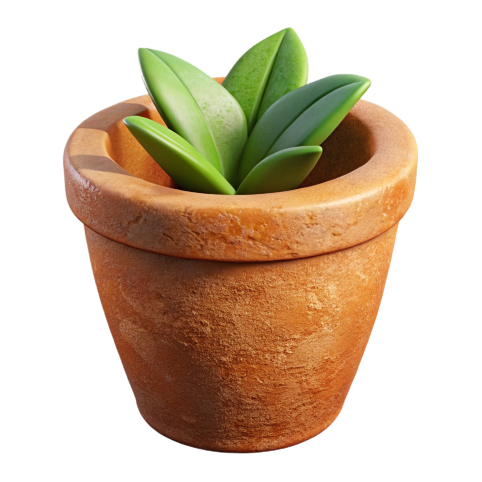elegant rustic Plant Pot Terracotta Cutout Element png