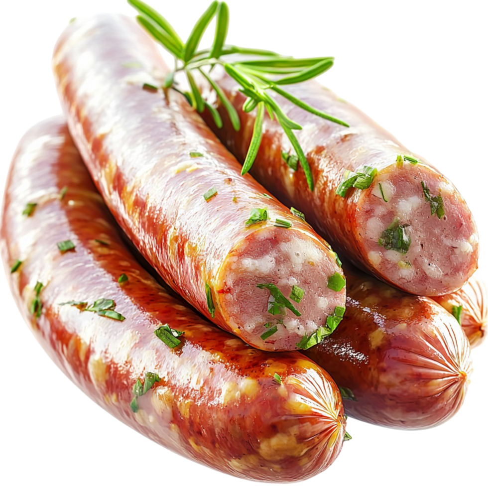 ly grilled sausages herbs seasoning on top png