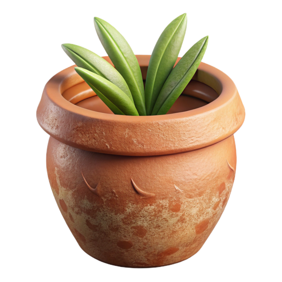 serene rustic Plant Pot Terracotta Cutout Element genuine png