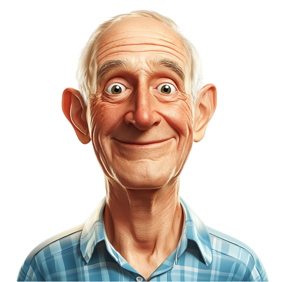 Elderly man a warm cheerful smile on his face png
