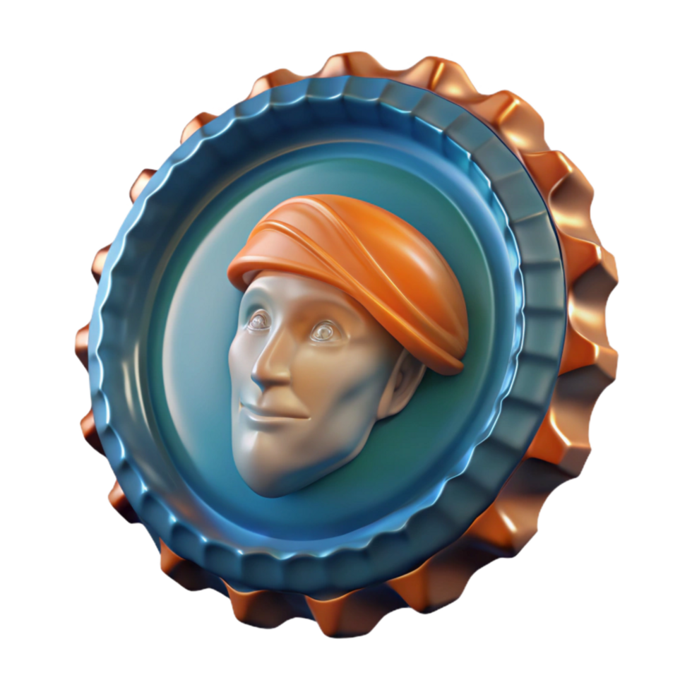 vibrant abstract Plastic Bottle Cap Mosaic Portrait Transparent Background original png