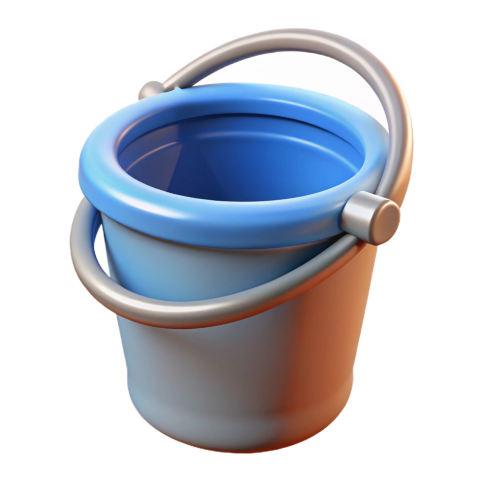 beautiful traditional Plastic Pail with Handle Isolated Transparent Background professional png