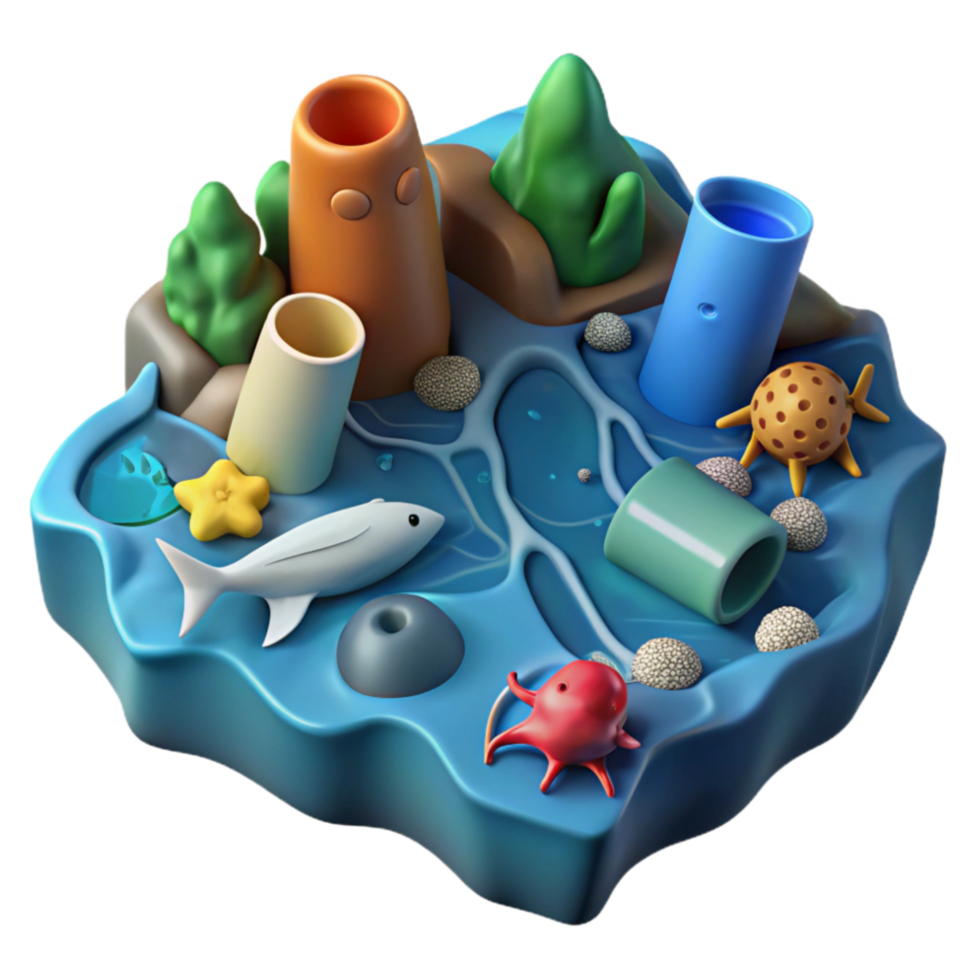 beautiful abstract Plastic Pollution Ocean Waste Problem original png