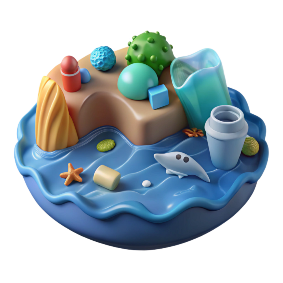 dramatic contemporary Plastic Pollution Ocean Waste Problem high resolution png