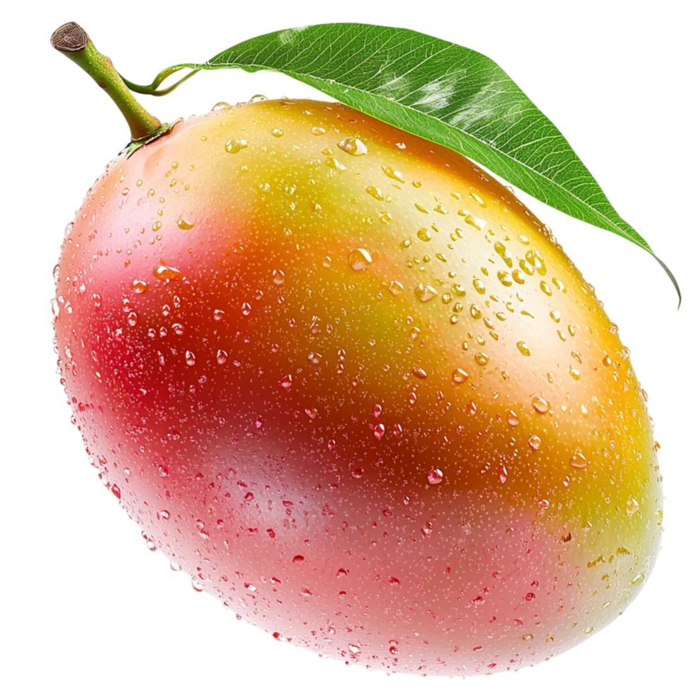 juicy mango covered in tiny water droplets png