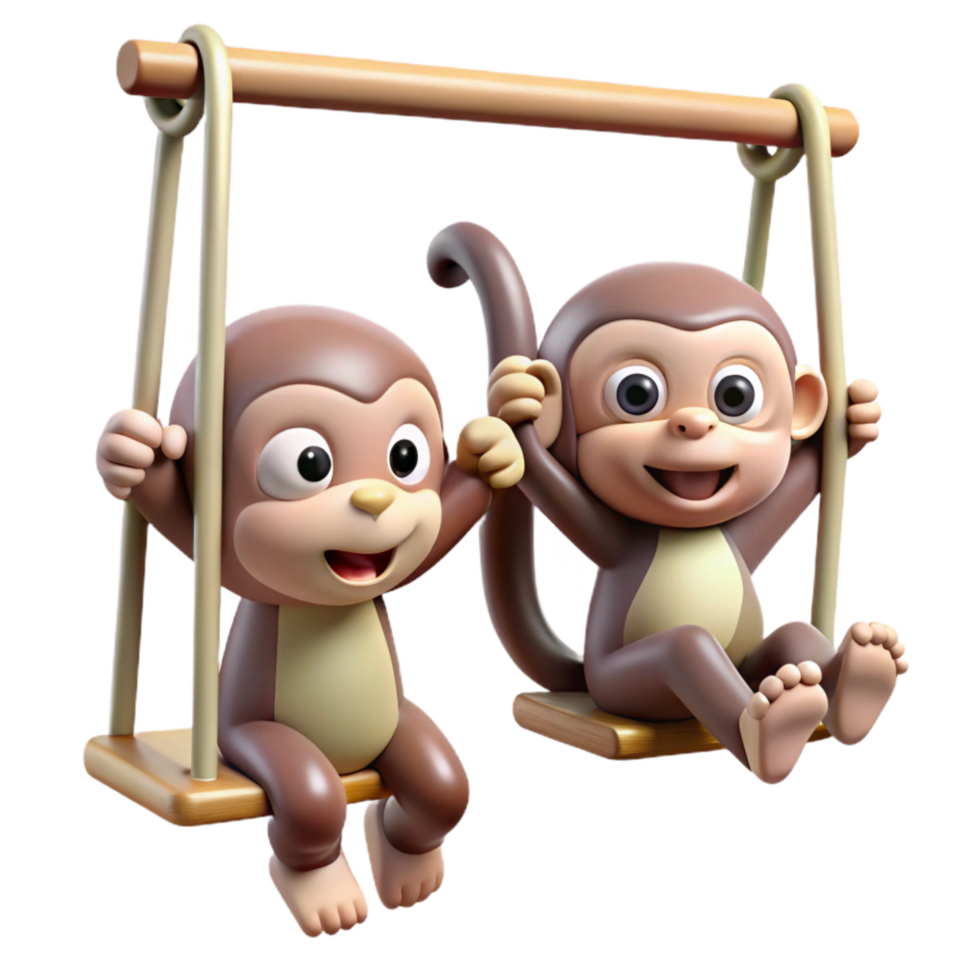 wonderful minimalist Playful Monkeys Swinging Element genuine png