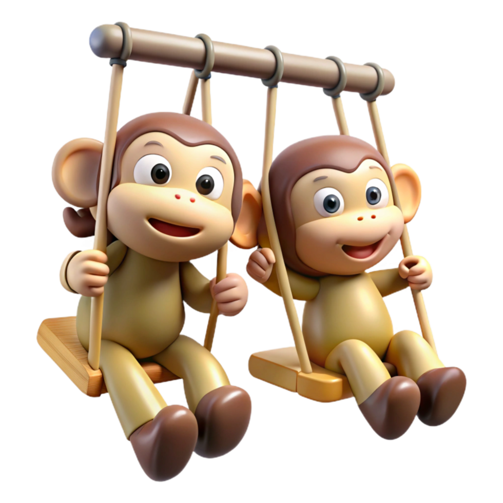 extraordinary artistic Playful Monkeys Swinging Element high resolution png