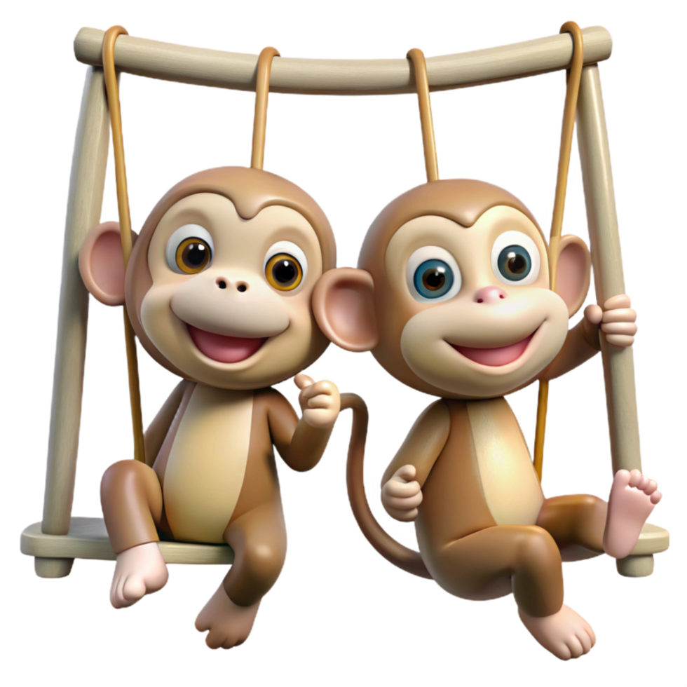 magnificent minimalist Playful Monkeys Swinging Element genuine png