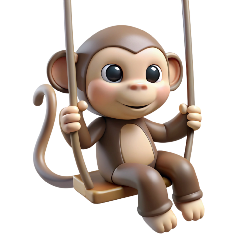 dramatic modern Playful Monkey Swinging high quality png