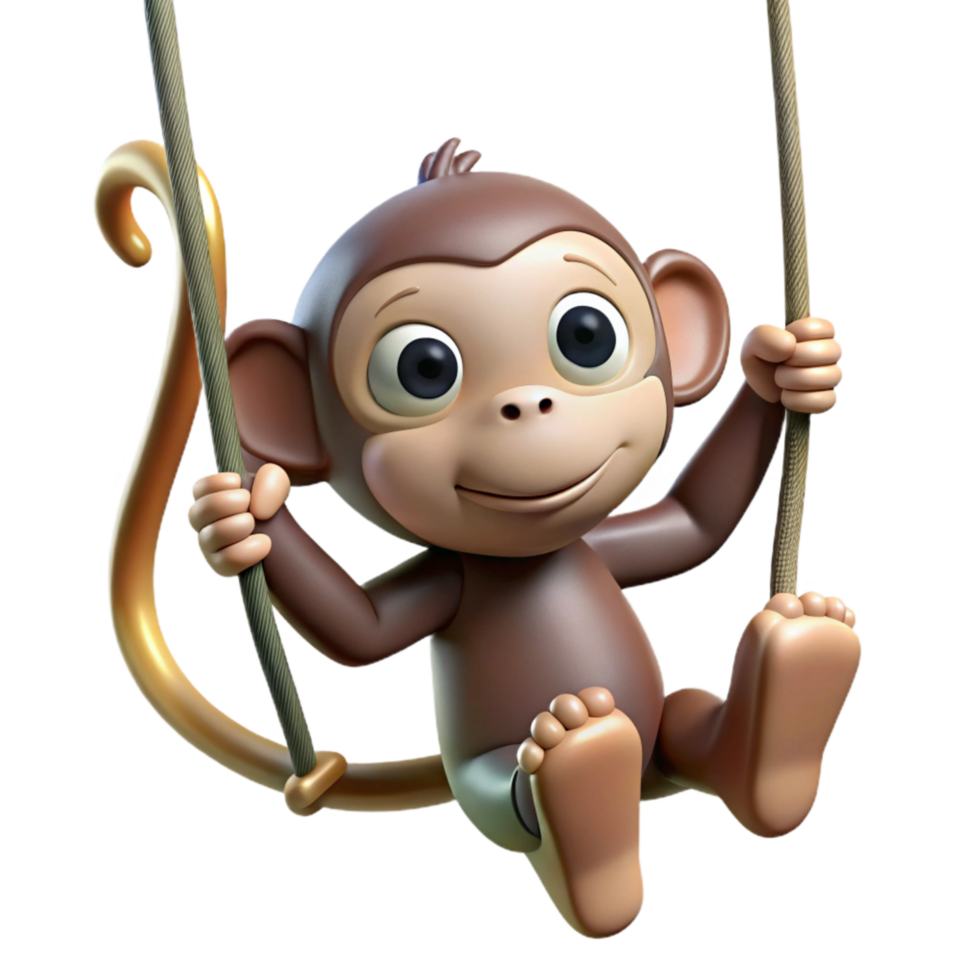 magnificent modern Playful Monkey Swinging genuine png