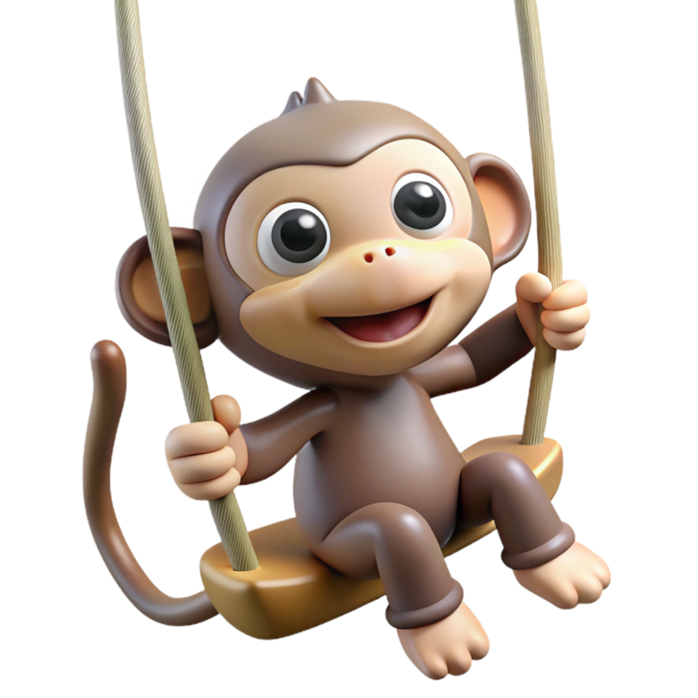 elegant traditional Playful Monkey Swinging authentic png