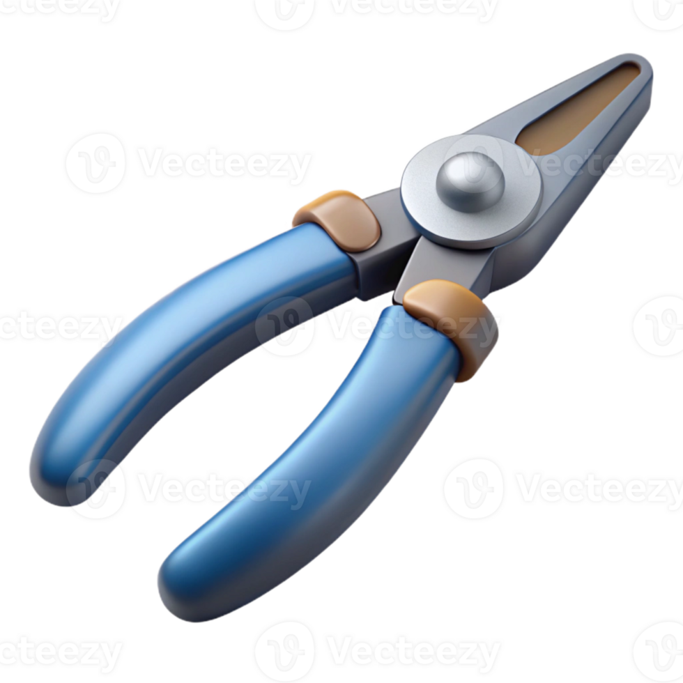beautiful rustic Pliers Needle Nose Isolated Cutout with Grip Texture genuine png