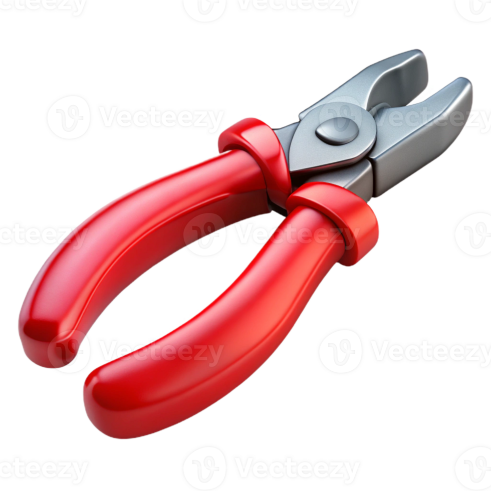 elegant creative Pliers Red Handle Isolated on White Background genuine png