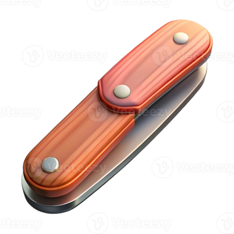 vibrant creative Pocket Knife Closed and Safe to Carry Transparent Background high quality png