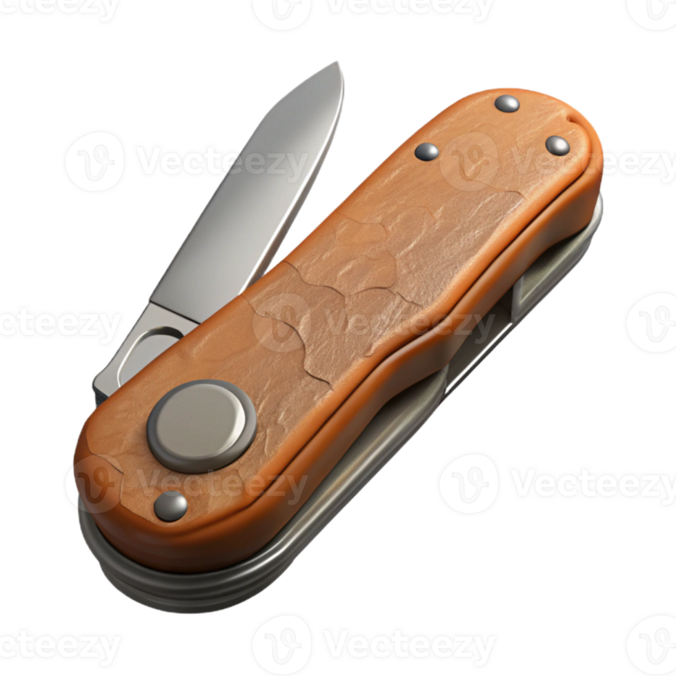elegant modern Pocket Knife Open View Isolated original png