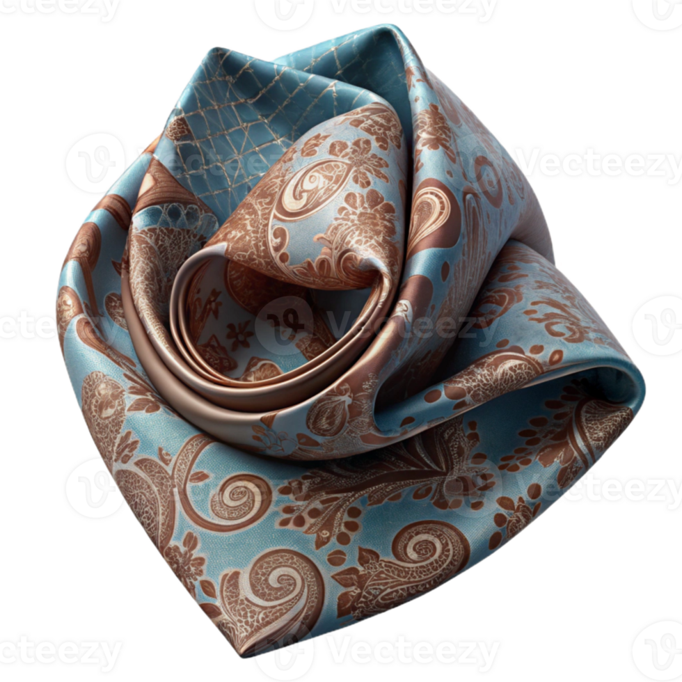 serene modern Pocket Square with Paisley Print on Transparent Background exclusive png