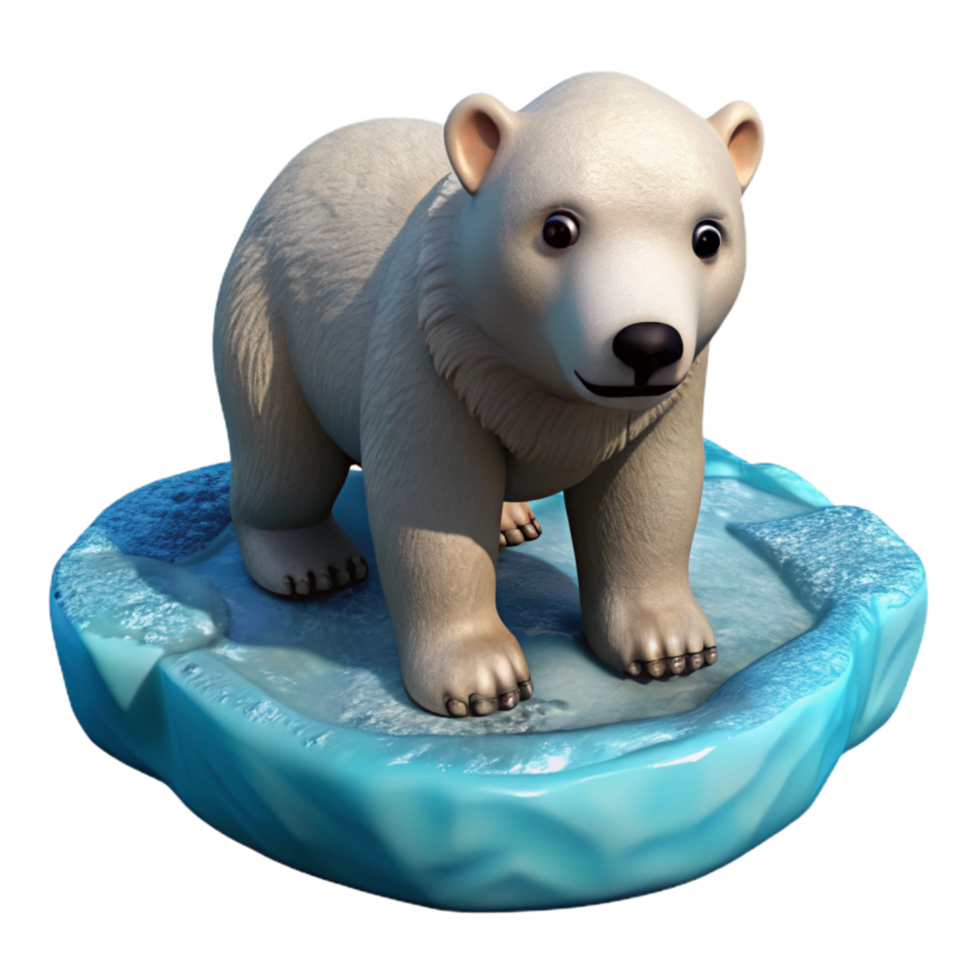 impressive contemporary Polar Bear Cub Isolated on Ice Floe high quality png