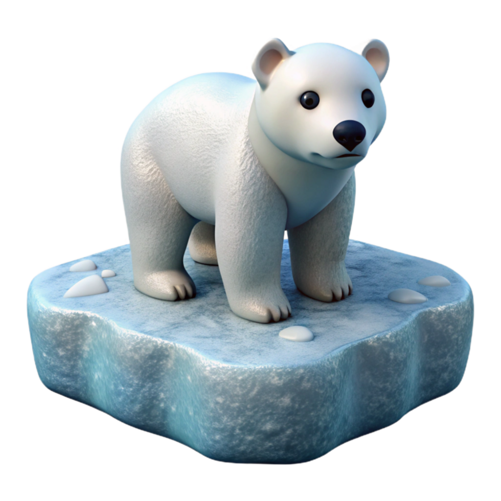 wonderful modern Polar Bear on Ice Floe Isolated Element high resolution png