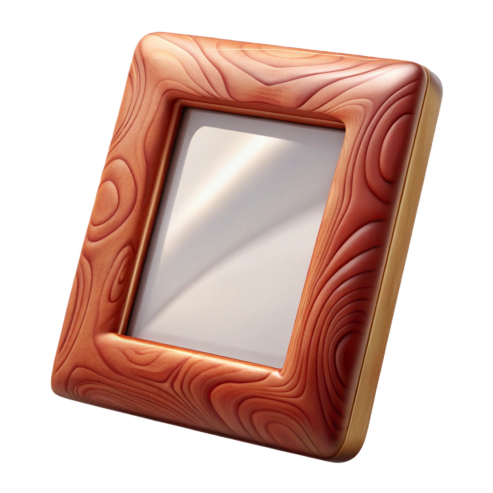 stunning artistic Polished Cherry Wood Picture Frame Front View Transparent Background png