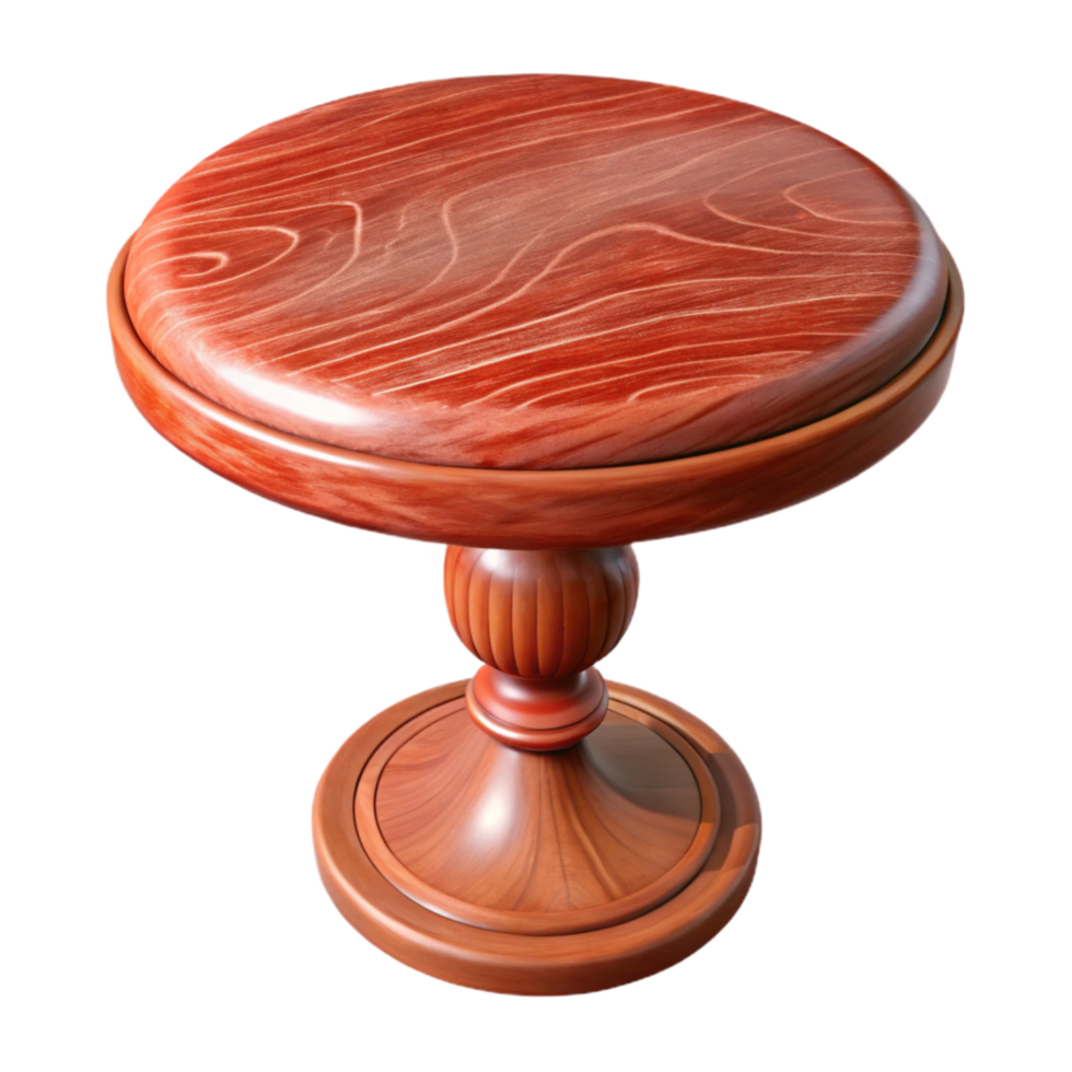 serene minimalist Polished Cherry Wood Table Leg Transparent Background png