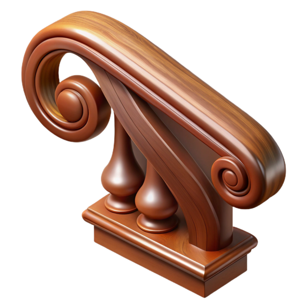 serene abstract Polished Mahogany Handrail Cutout Element exclusive png