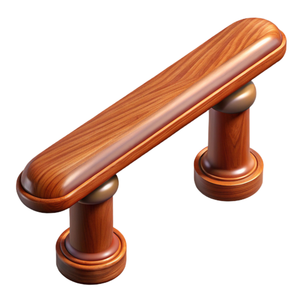 dramatic modern Polished Mahogany Handrail Isolated Element original png