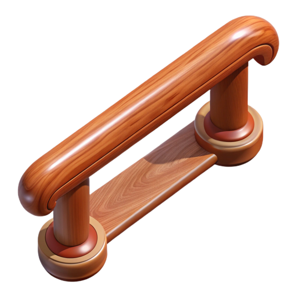 stunning modern Polished Mahogany Handrail Isolated Element premium png