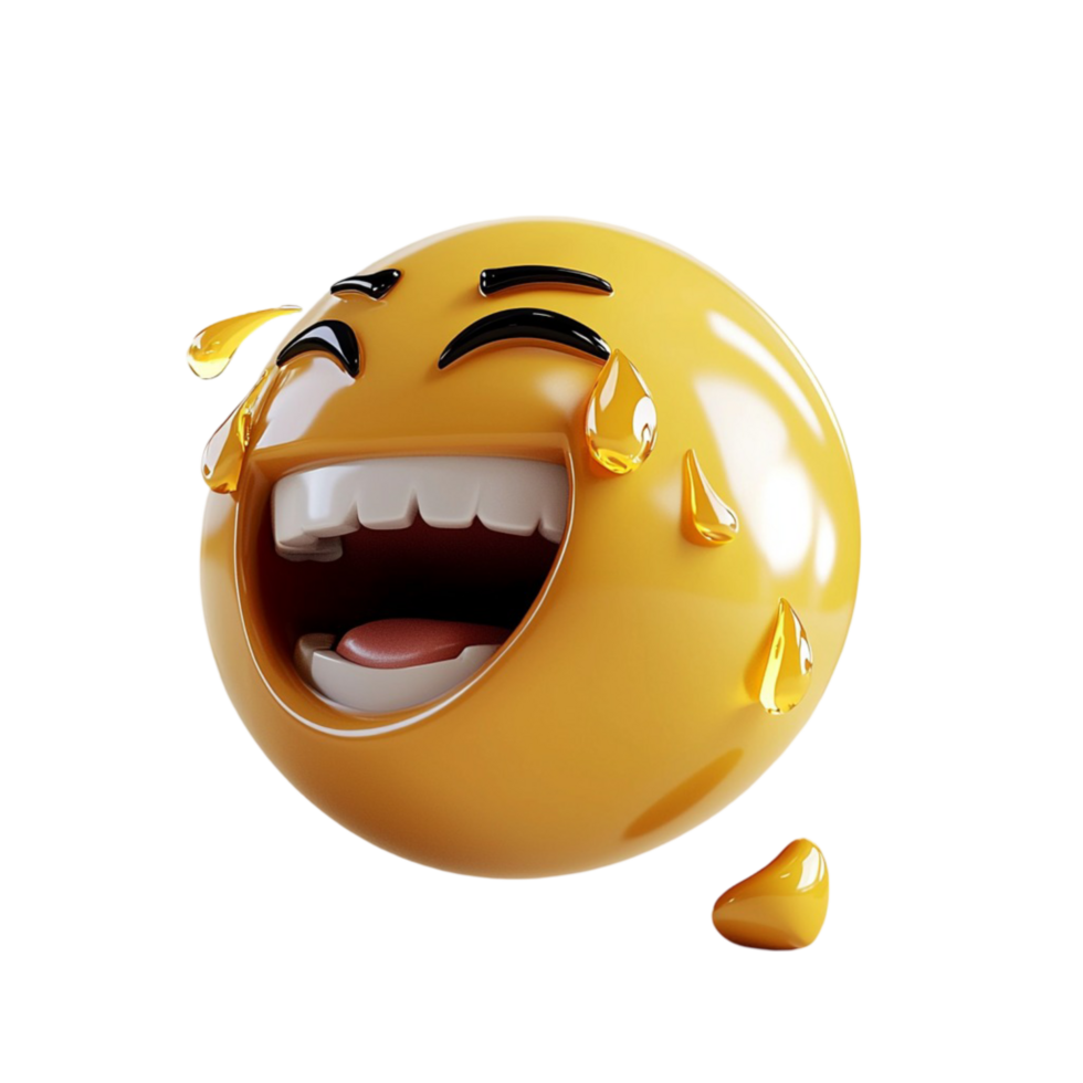 Laughing emoji tears of joy a wide smile png