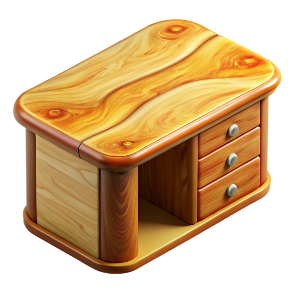 wonderful rustic Polished Maple Wood Desk Top View premium png