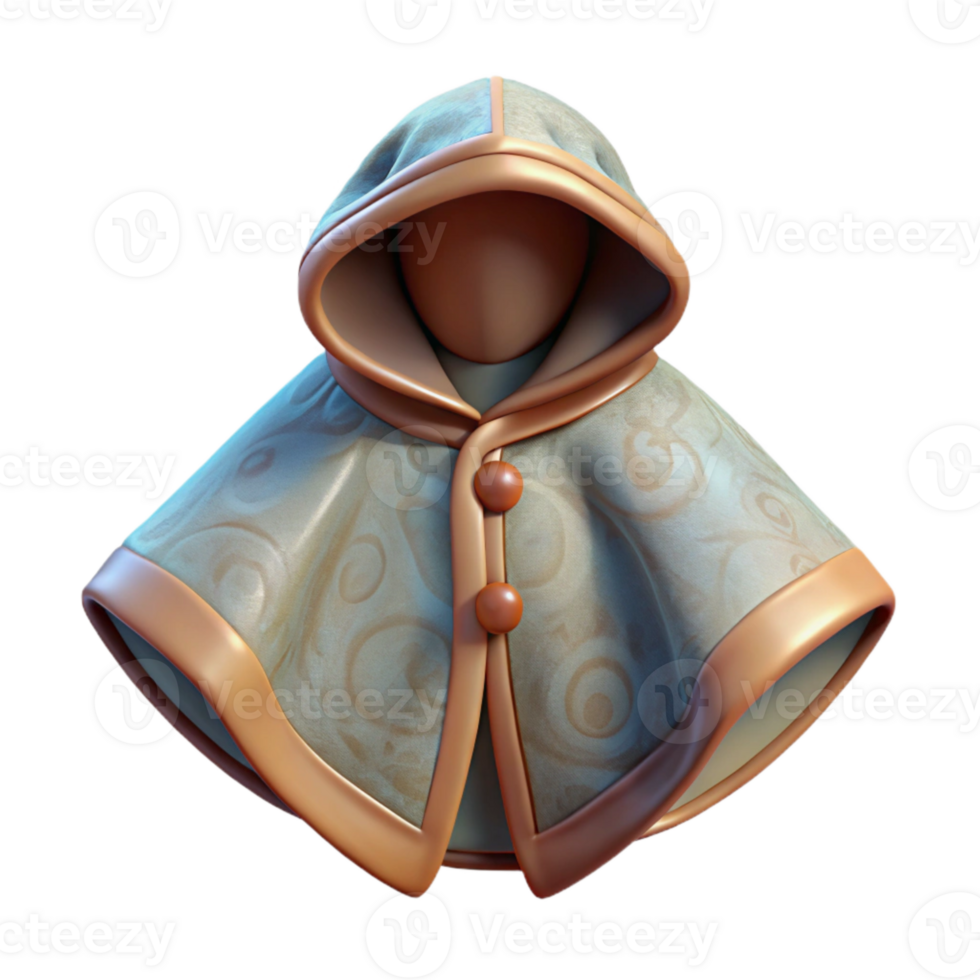 dramatic creative Poncho with Hood Up Transparent Background professional png